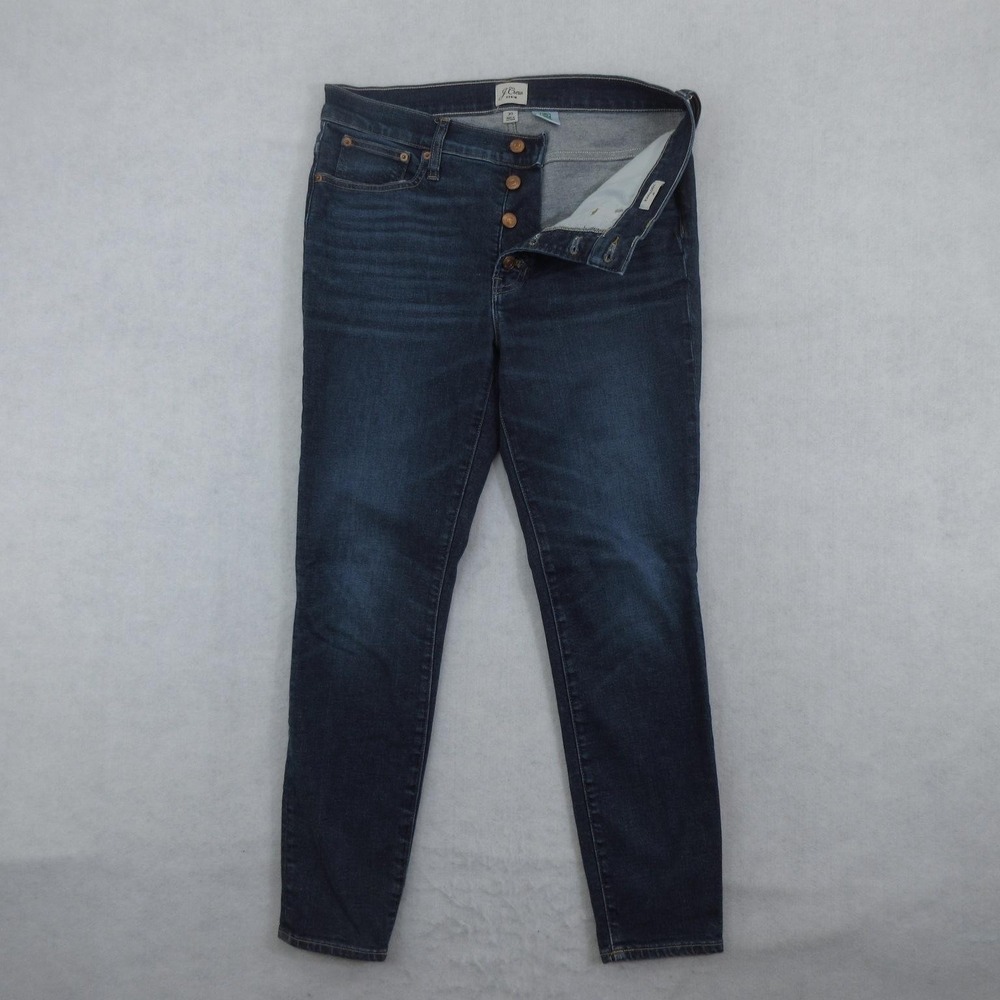 J.Crew 9 Inch Toothpick Jeans Womens 30 Blue Ankle Skinny Stretch Denim Mid Rise